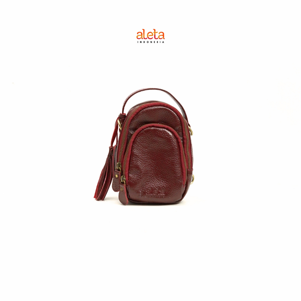Aleta Indonesia - Dina Mini Tas Selempang Wanita Kulit Asli Slingbag - Free Grafir Nama