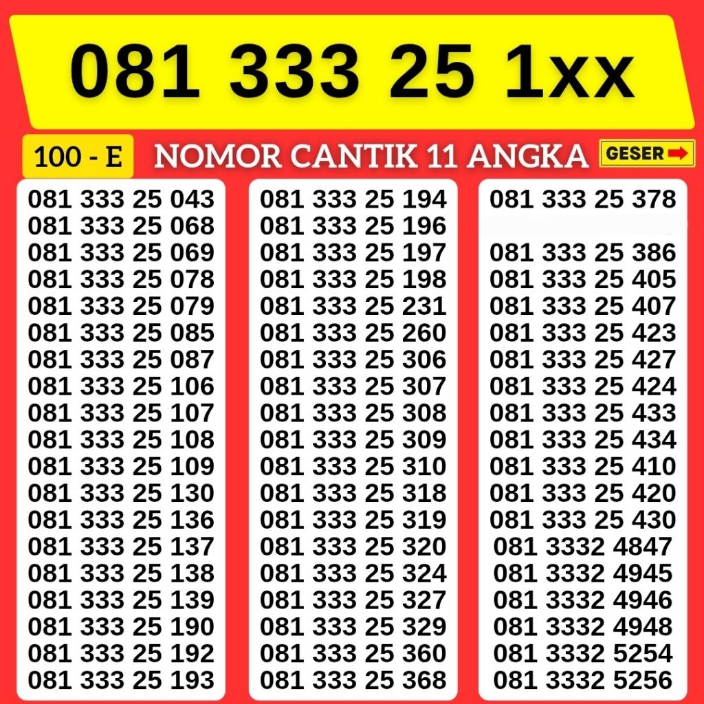 Nomor Cantik SIMPATI 11DIGIT TELKOMSEL 4G 5G 3GB Kartu Perdana Simpati Telkomsel 11digit Nocan Simpa