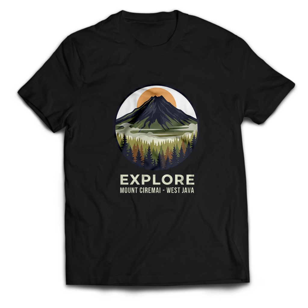 Kaos Pria Pendaki Gunung EXPLORE MOUNT CIREMAI Dewasa Baju Atasan Unisex PakeKaos