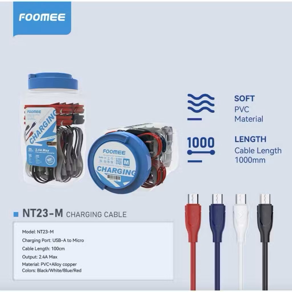 Foomee NT23-M / NT23-C / NT23-L Cable Data 2.4A Fast Charging Micro / Type-C / Lightning [ 1 Toples 
