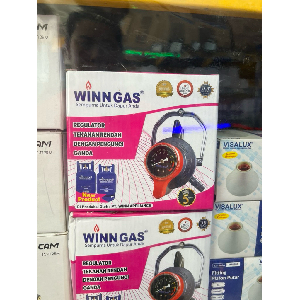 Regulator Gas Winn Gas W900M dengan Pengunci Ganda*Regulator tekanan rendah pengunci ganda *Winn gas