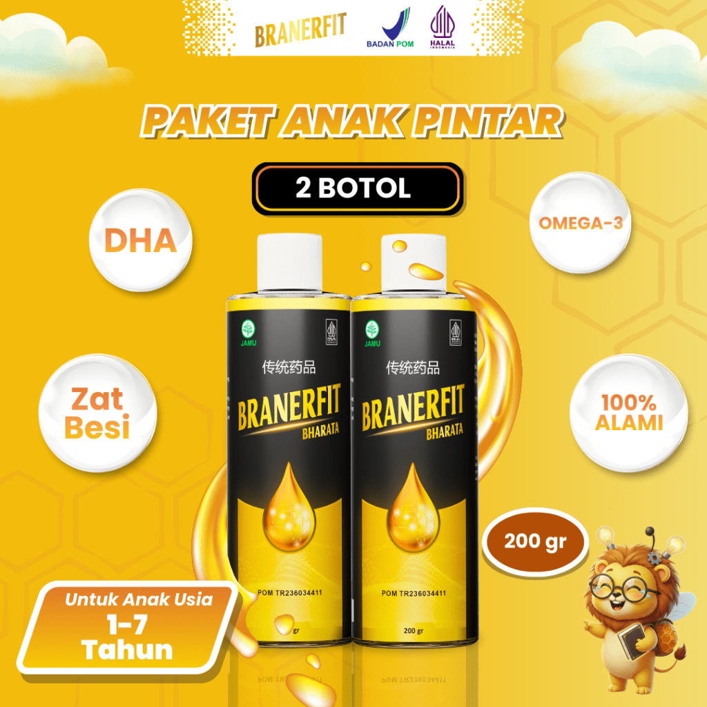 [BESTPRICE] 2 Botol - Branerfit Nutrisi Otak Anak Multivitamin Anak Terbaik - Speech Delay, Mudah Ta