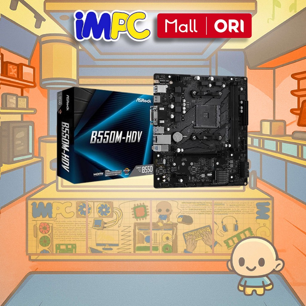 ASROCK MOTHERBOARD B550M-HDV (AMD B550, DDR4)