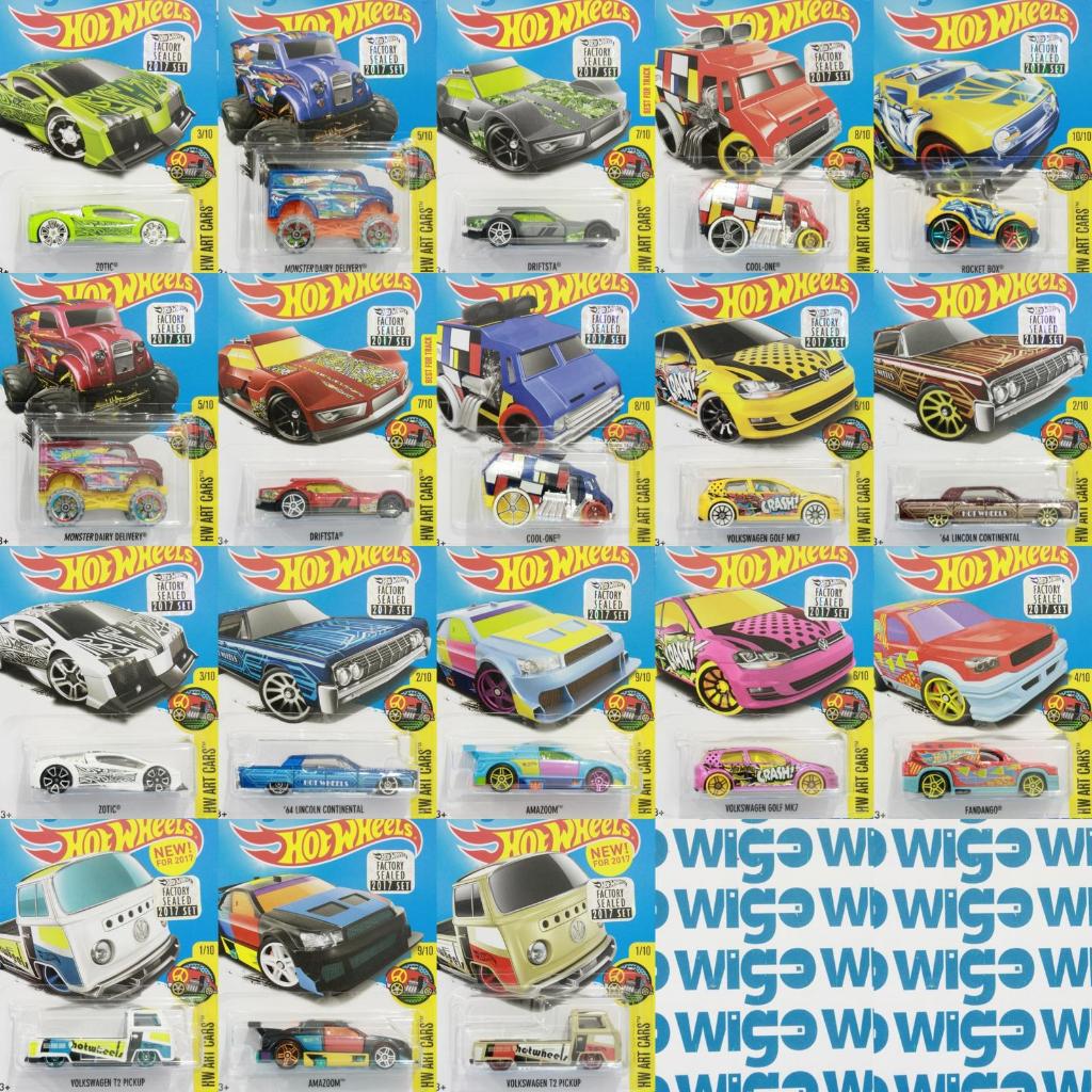 Hotwheels Hot Wheels Factory Sealed 2017 HW Art Cars paket set series incl. Volkswagen T2 Pickup Gol