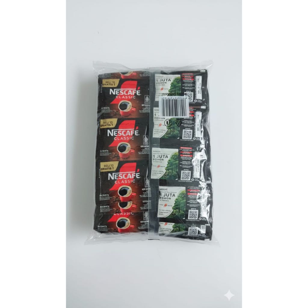 Nescafe Classic 2 gr isi 60 Sachet - Kopi Murni 100% Tanpa Gula, Larut Cepat, Praktis