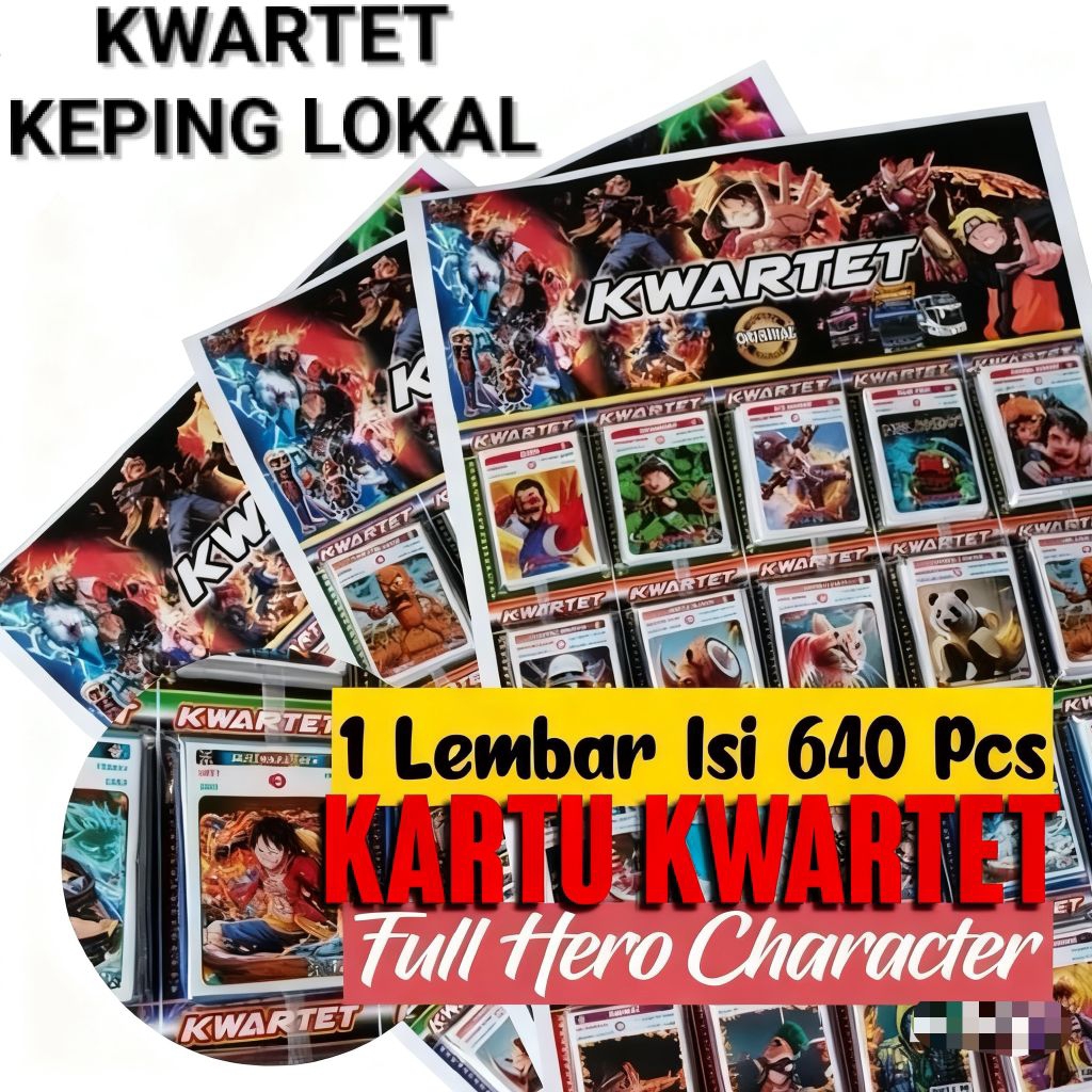 MAINAN KARTU GAMBARAN KWARTET LOKAL JUMBO KEPING GAMBARAN KARTU MAINAN KWARTET GAMBARAN MAINAN UMBUL