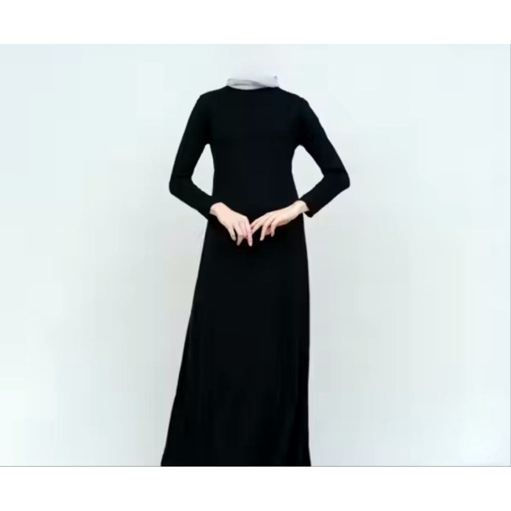 Inner Dress Lengan Panjang Spandek Jersey Soft Nyaman untuk Dalaman Gamis