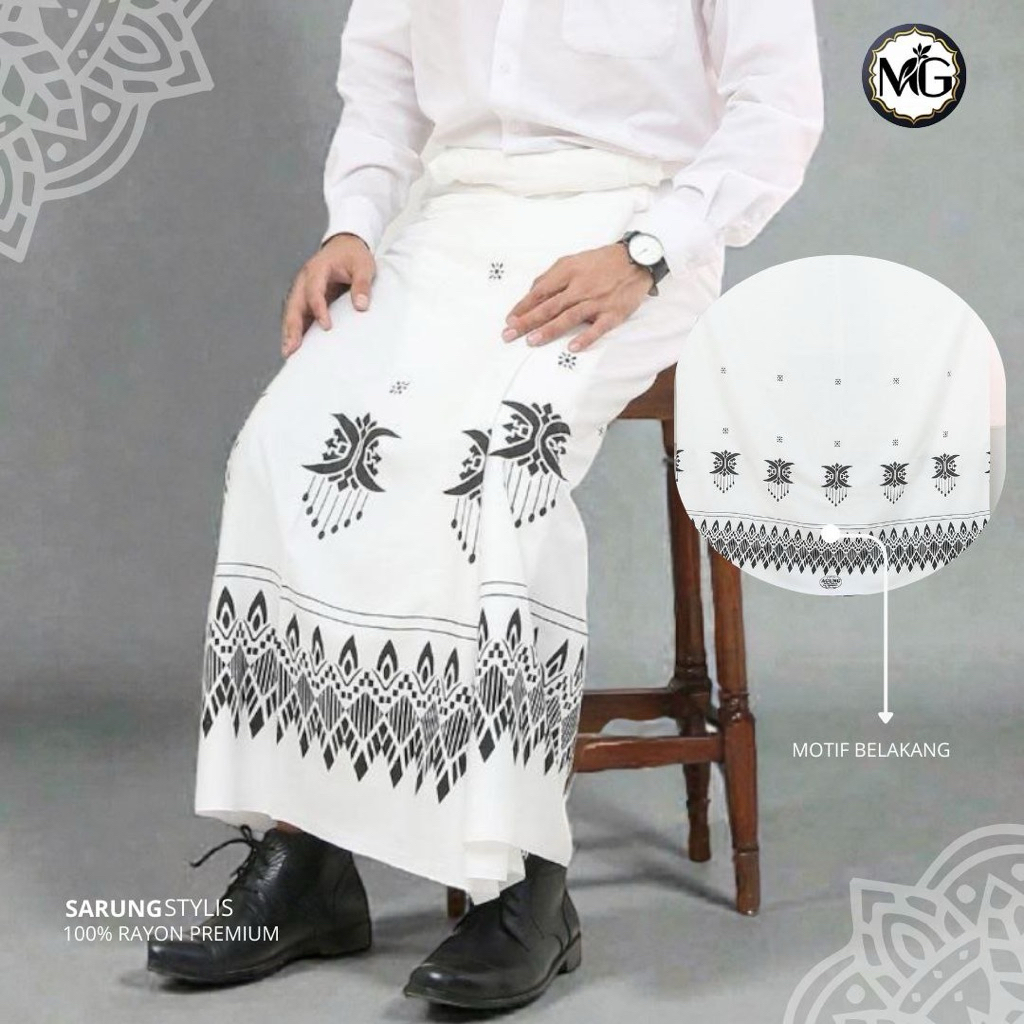 Sarung Putih Batik Goyor Terbaru Motif Kekinian / Sarung Batik Wanita Pria Putih Lebaran Terbaru