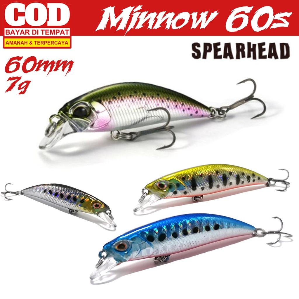 Umpan Minnow 60S Ultralight UL Lure Spearhead Treble Hook Bukan Ryuki