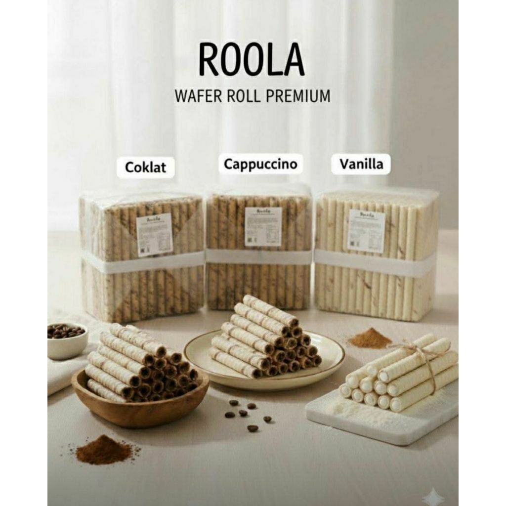 ASTOR ROOLA ROLA ROLLA Chocolate Vanilla Cappucino Kemasan 1 kg Coklat Cokelat Biskuit Astor Premium