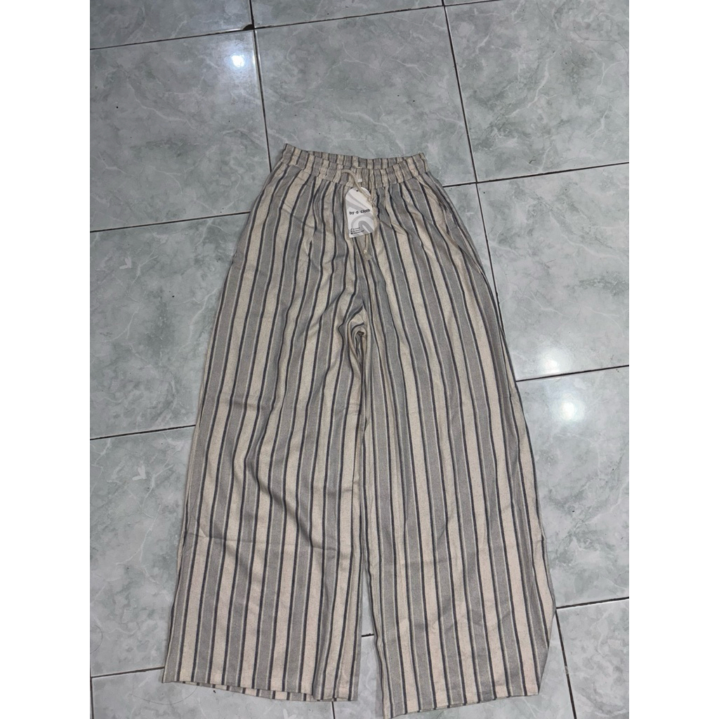 Celana salur-celana stripe-celana garis garis byacloth preloved