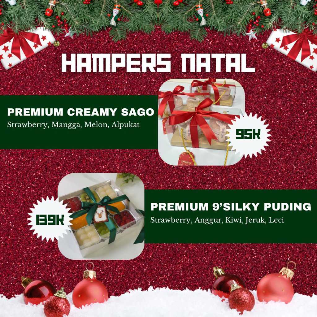 [Hampers Natal Premium] Creamy Sago & Silky Puding Homemade