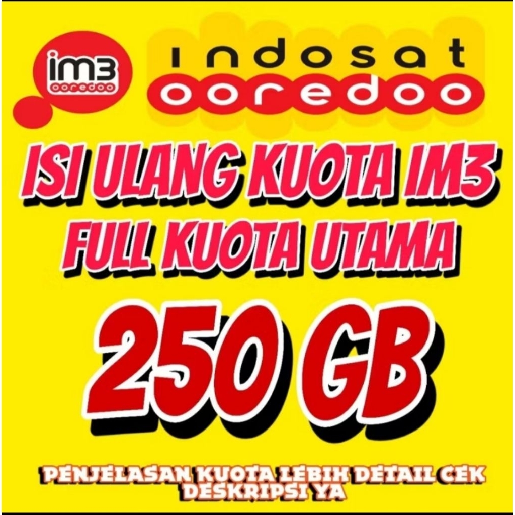 Kuota Freedom Internet Indosat 250gb 28hari 24jam