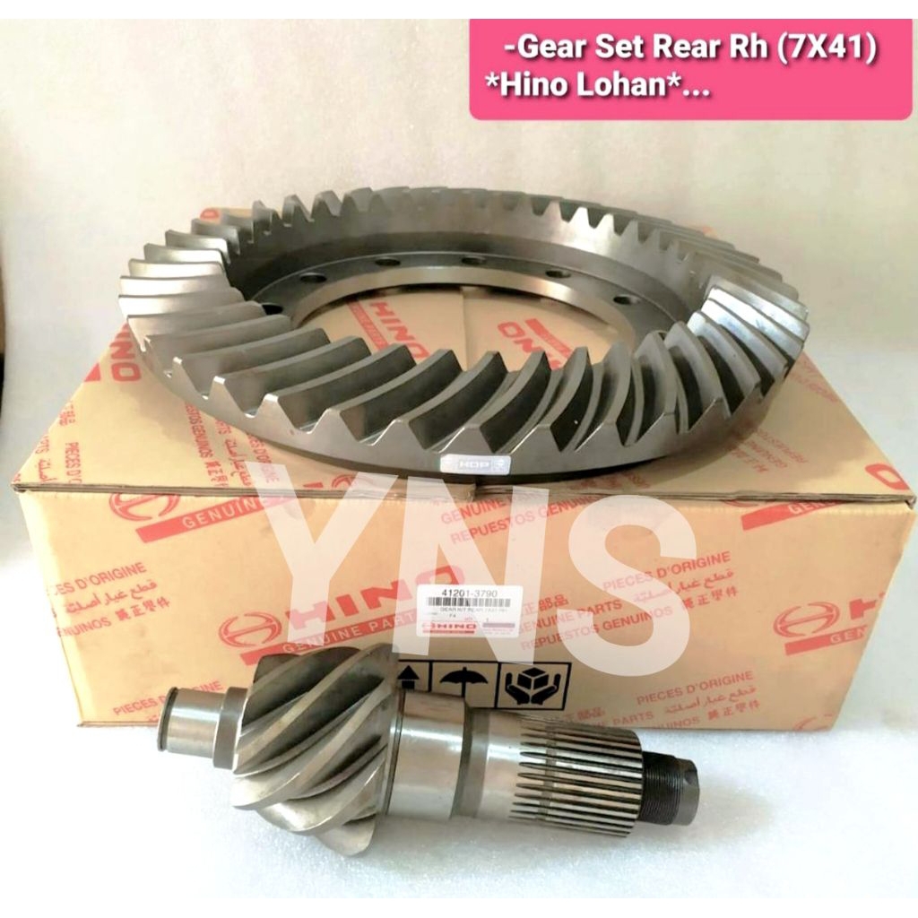GEAR SET HINO LOHAN ENGKEL BELAKANG KANAN 7*41 GEAR SET LOHAN ENGKEL BELAKANG 7X41 CROWN WHEEL HINO 