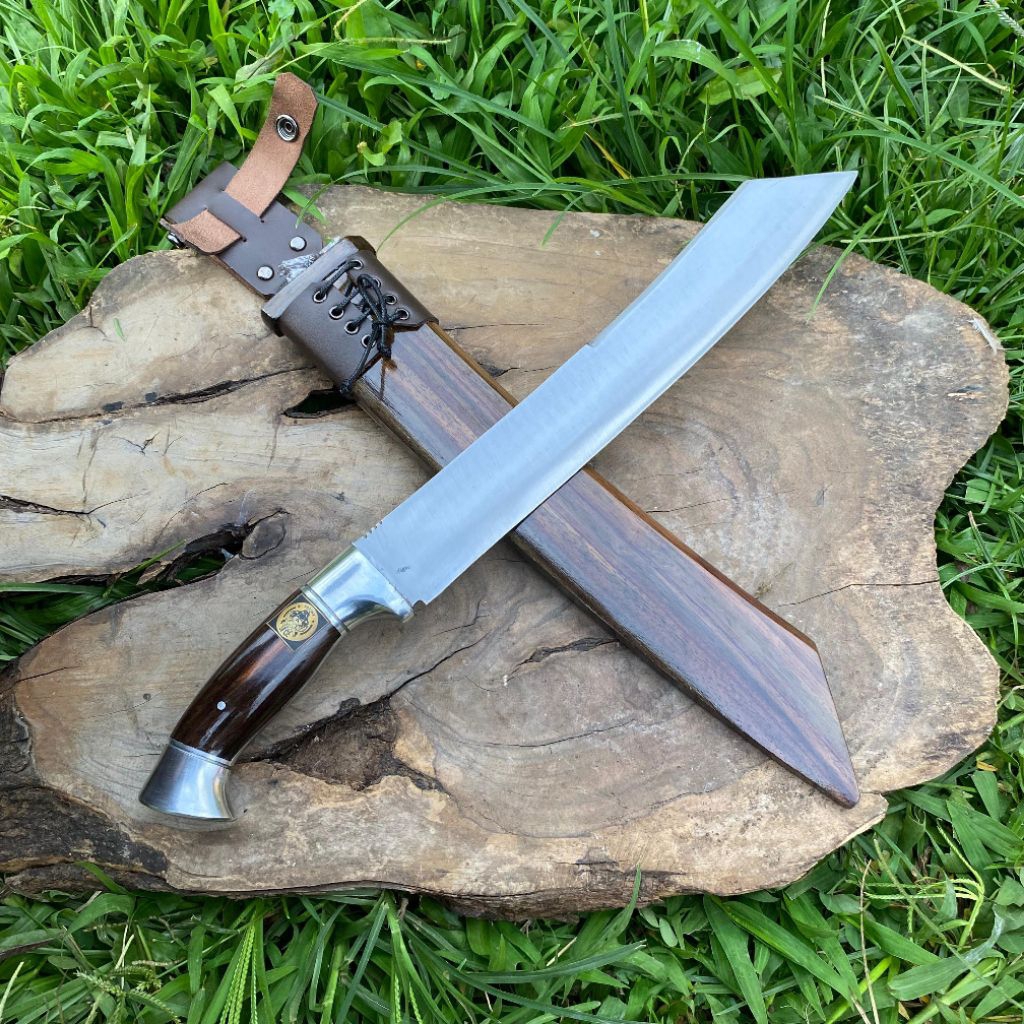 pisau Serbaguna sarung kayu sonokeling gratis gesper ikat pinggang