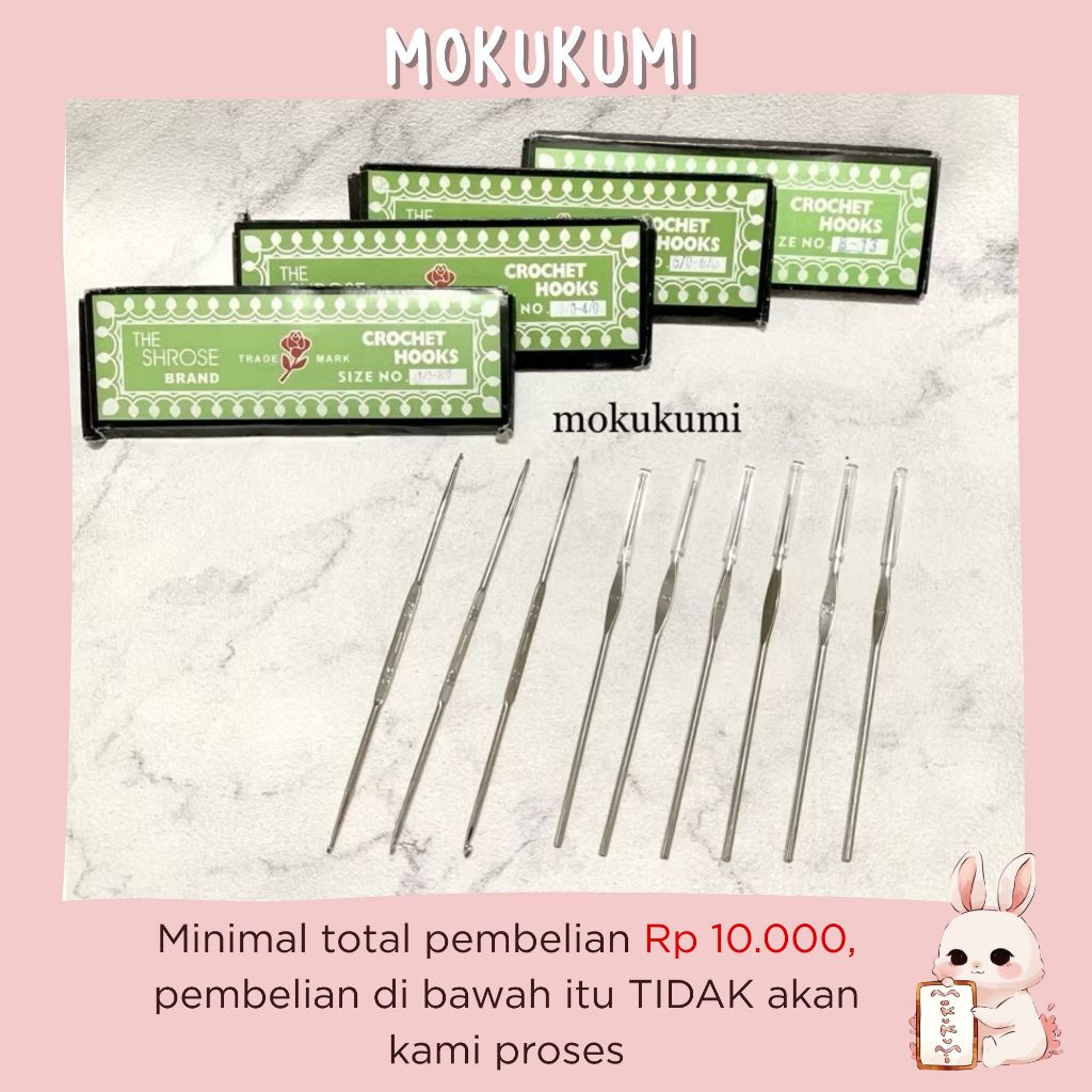 hakpen rose (jarum rajut) size kecil 1/2 3/4 5/6 7/8