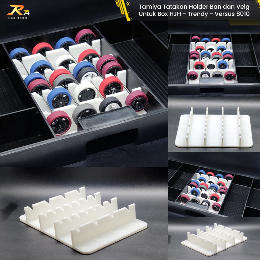Tamiya Tatakan Holder Ban Velg Tamiya Laci Box HJH Trendy Meiho Versus 8010