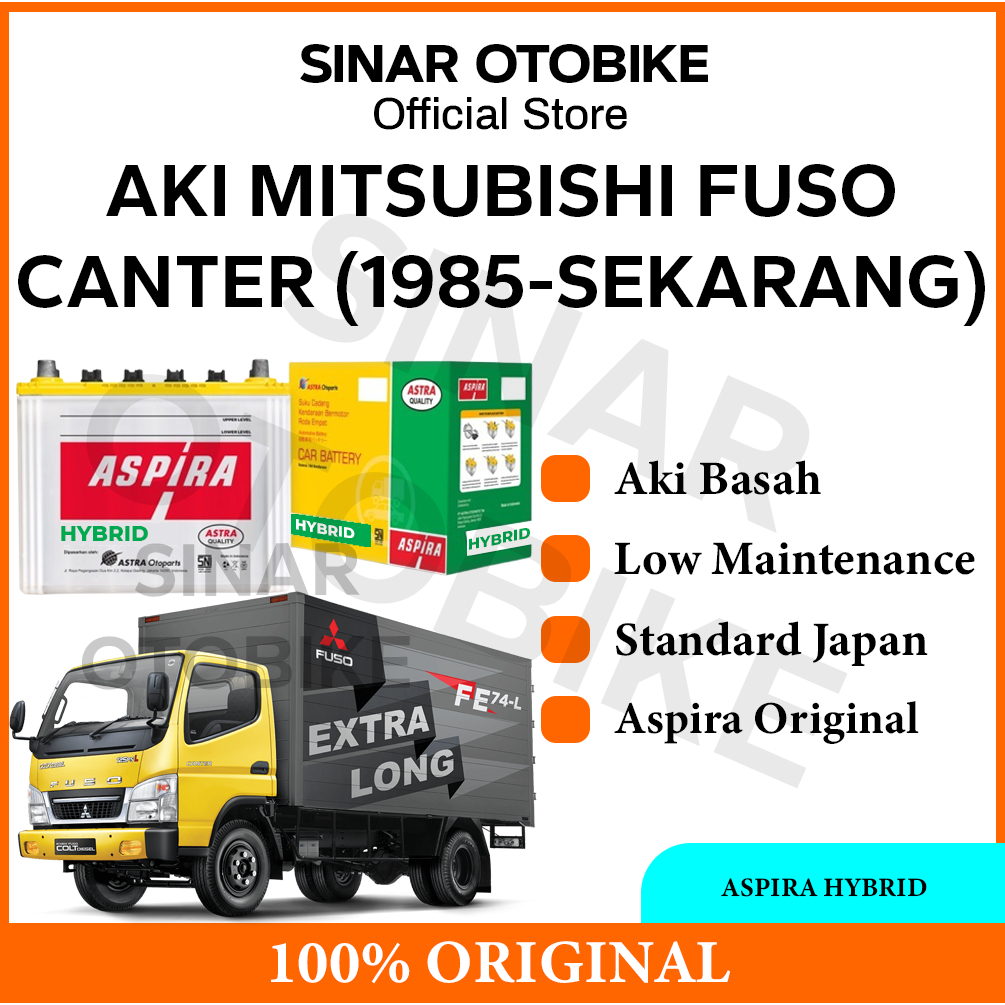AKI TRUK ENGKEL FUSO CANTER ASPIRA ASTRA HYBRID BASAH