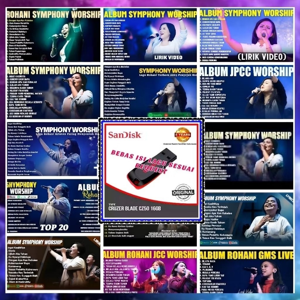 USB MOBIL MP3 LAGU ROHANI KRISTEN TERBARU - USB KUMPULAN LAGU-LAGU WORSHIP TERBARU