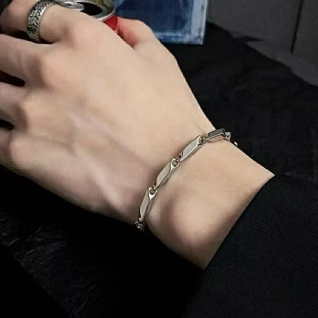 GELANG RANTAI PADI TITANIUM PRIA DAN WANITA