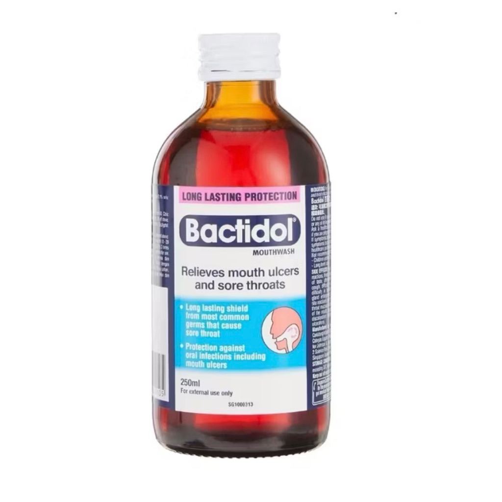 BACTIDOL MOUTHWASH FOR SORE THROAT RELIEF, 250 ML