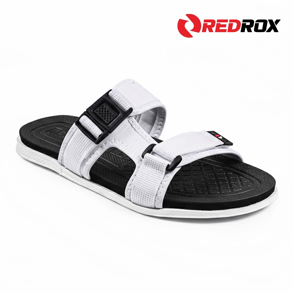 RedRox Sandal Selop Cowok Desain Hitam Putih ARES BOS Terbaru VORN - 03
