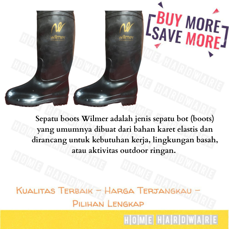 WILMER SEPATU BOOTS HITAM PANJANG TINGGI/SEPATU BOOTS PANJANG KARET ELASTIS