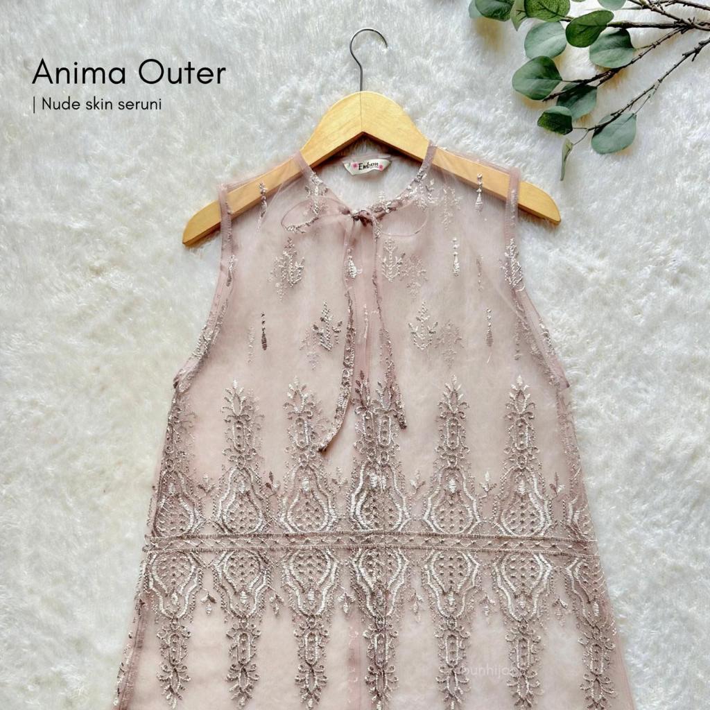 Moms_Syafa Anima Outer Brokat Premium (Hanya Outer) By Embun Hijab - Long Outer Lace Brokat