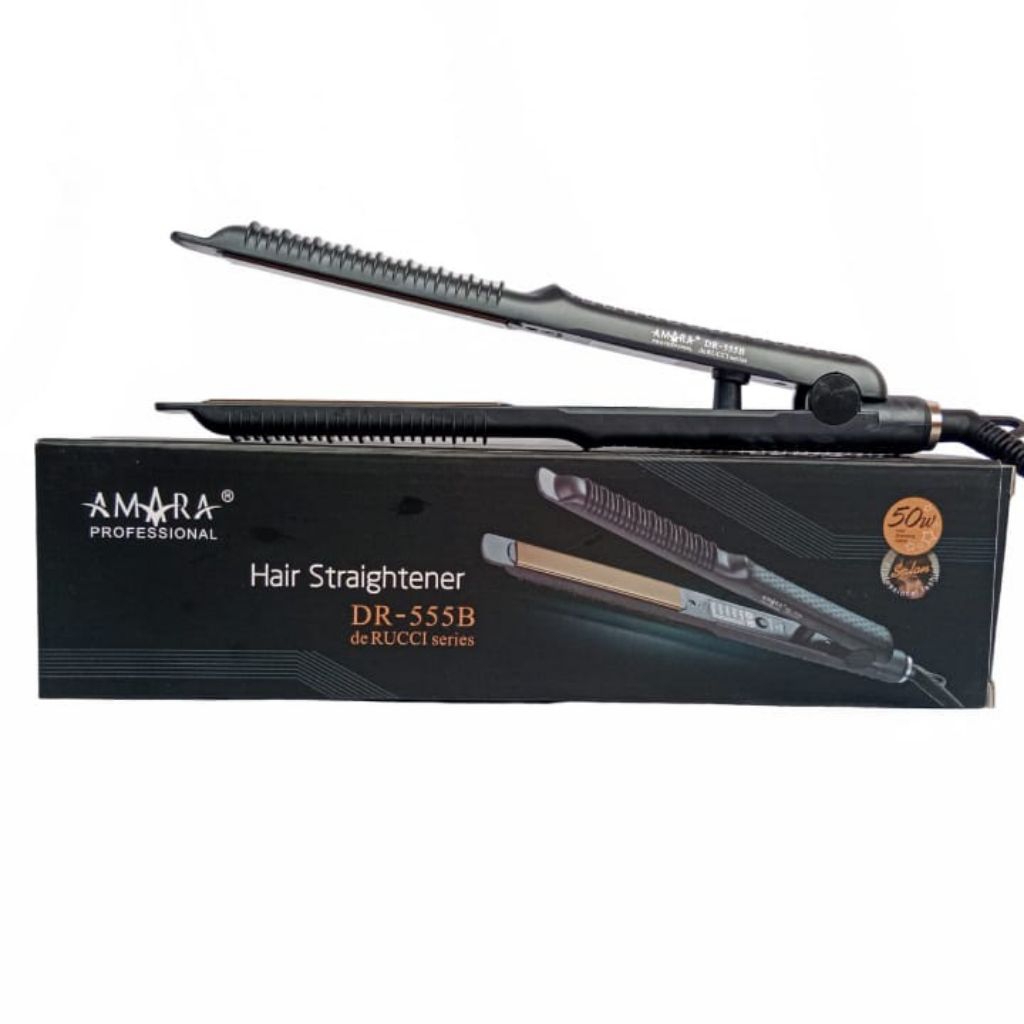 De Rucci Catok Catokan Digital Hair Straightener Flat Iron DR - 555B 2 in 1 Fungsi Plat Tourmaline T