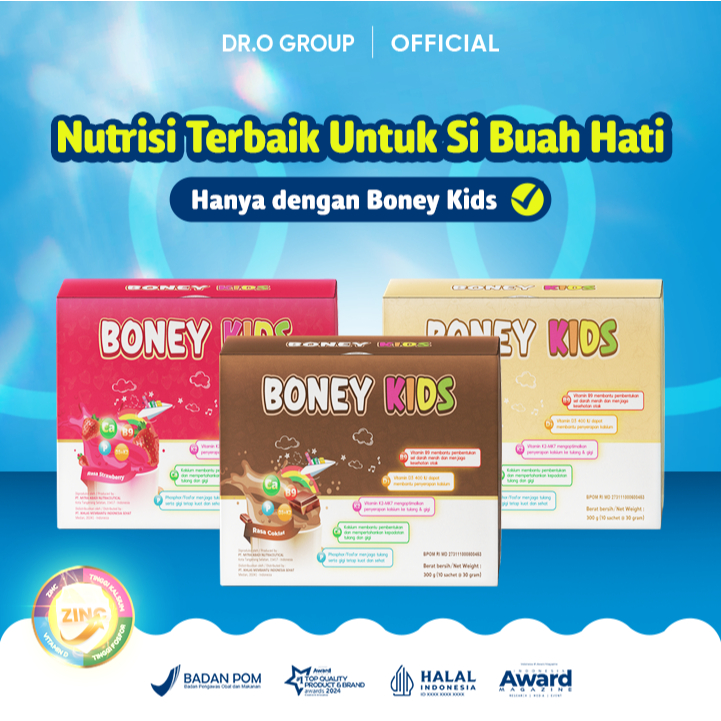 NEW LAUNCH Boney Kids Brand dr.O - Susu Herbal Peninggi Badan Anak Paket Termurah BPOM Approved Orig