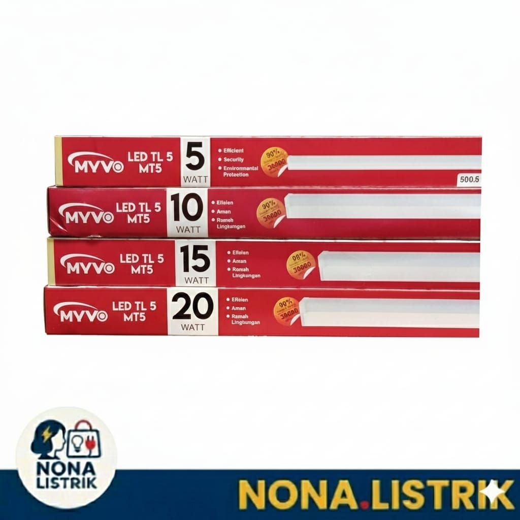 Lampu Led T5 Myvo 5W/10W/15W/20W Cahaya putih