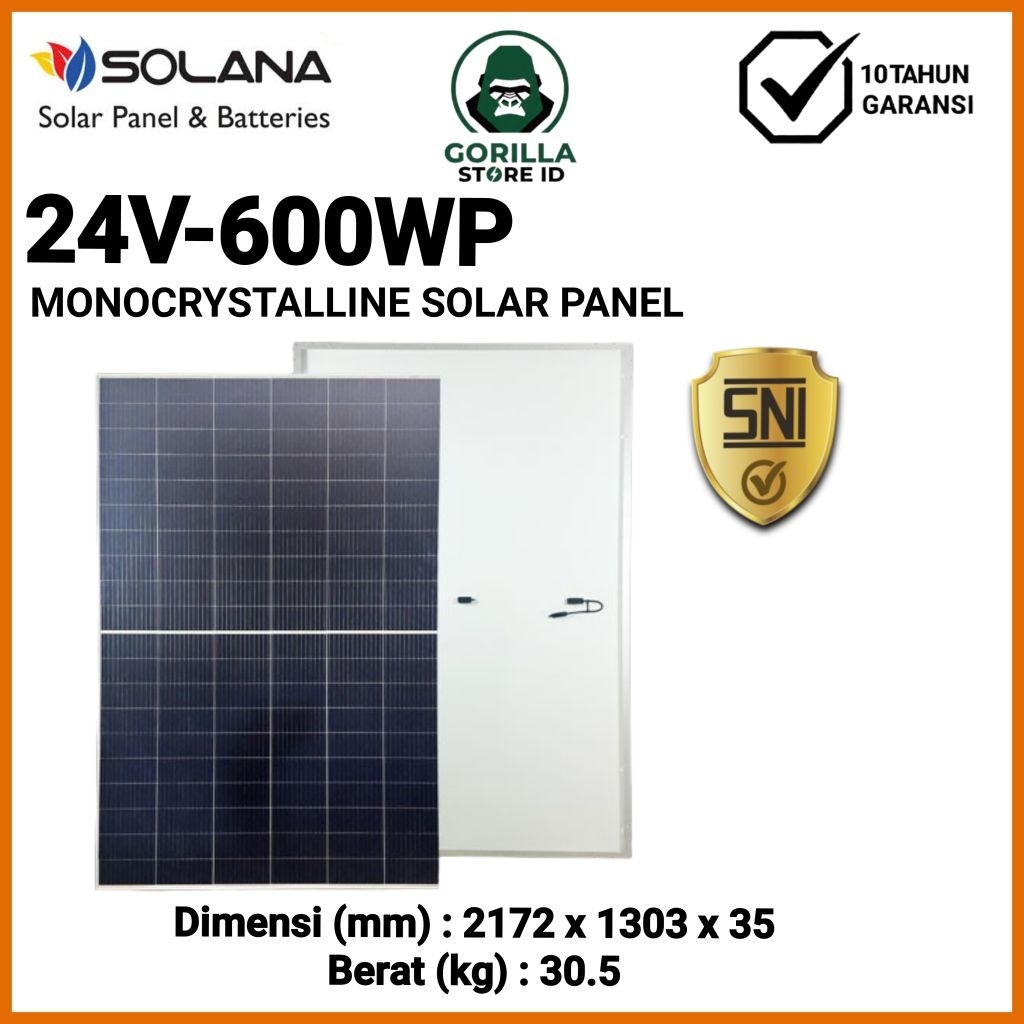 SOLAR PANEL 24V 600WP SOLANA SOLAR CELL MONOCRYSTALLINE