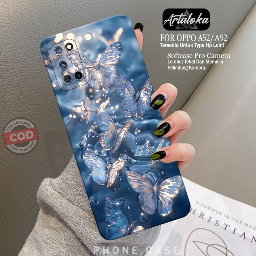 Softcase Hp OPPO A92/A52 Fashion Case Kupu Kupu Case OPPO A92/A52 Silikon TPU Pro Camera Casing OPPO