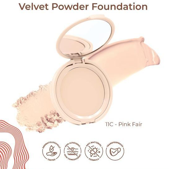 Wardah Colorfit Velvet Powder Foundation 11 G - Bedak Wajah Matte Compact