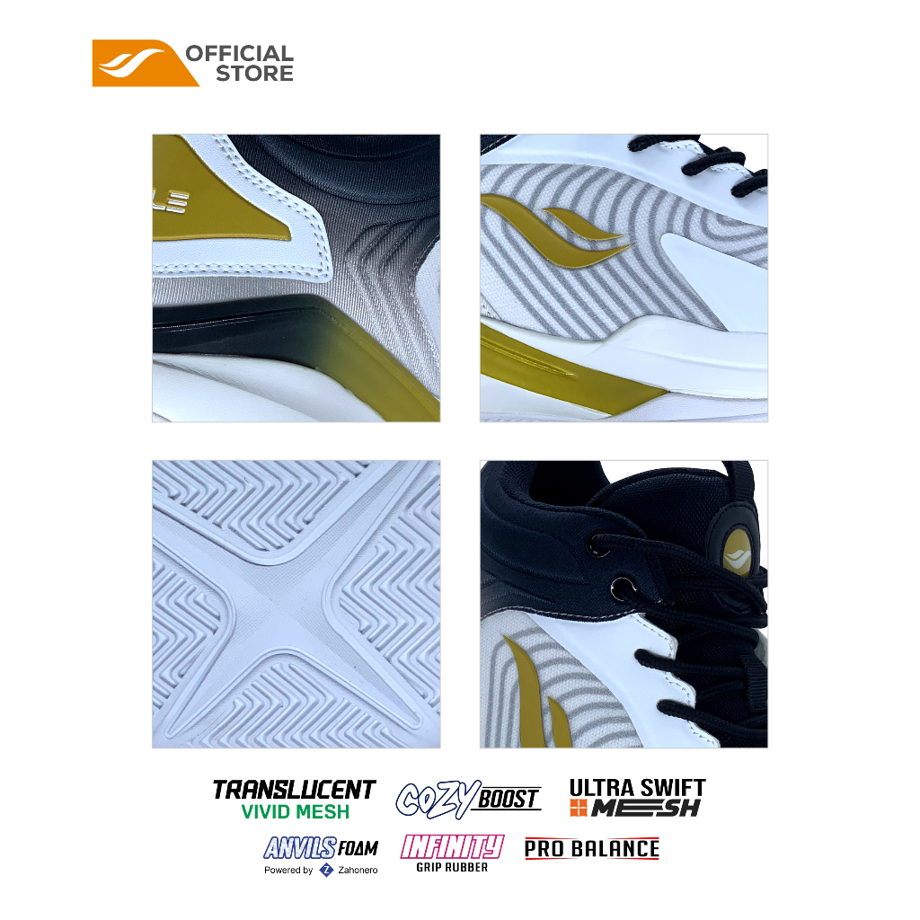 PROMO TERBARU DESLE O'NEAL PUTIH GOLD - Sepatu Basket Sport Pria Wanita Dewasa - Official Store