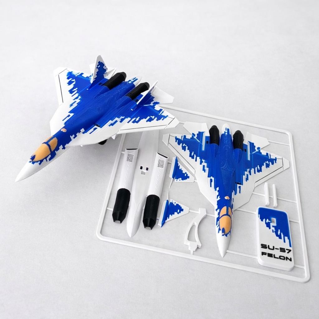Mainan Anak Rakit Pesawat - Su-57 Felon Plane Kit Card Model Kit Pesawat Tempur DIY