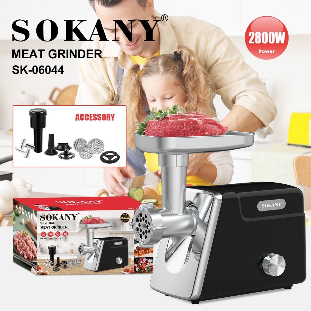 Alat Penggiling Daging Meat Grinder Electric 5 Kegunaan Gilingan Daging Listrik Sokany SK-06044