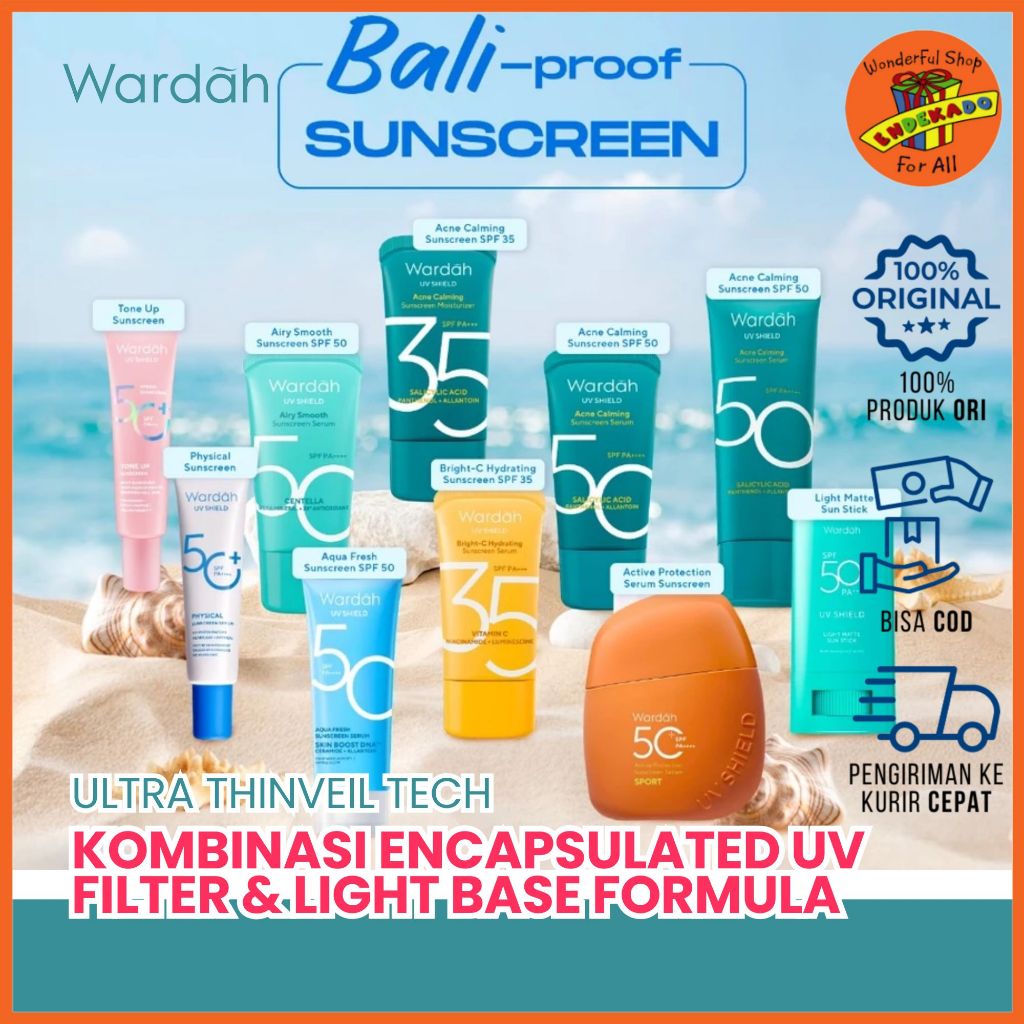 WARDAH UV Shield Sunscreen All Series | SPF 35 SPF 50 | Tabir Surya