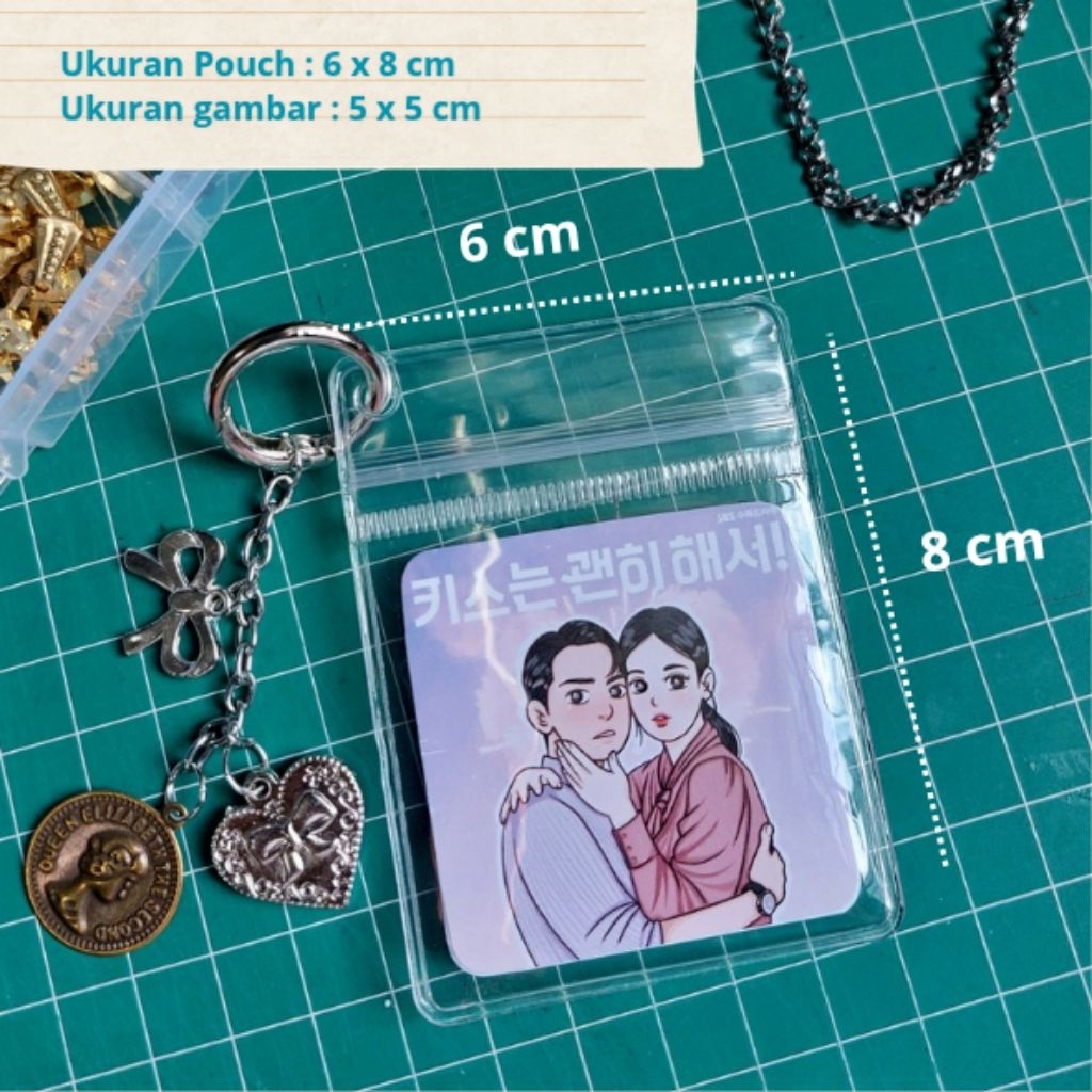 Custom Illustration Keychain PVC pouch dan Frame Akrilik