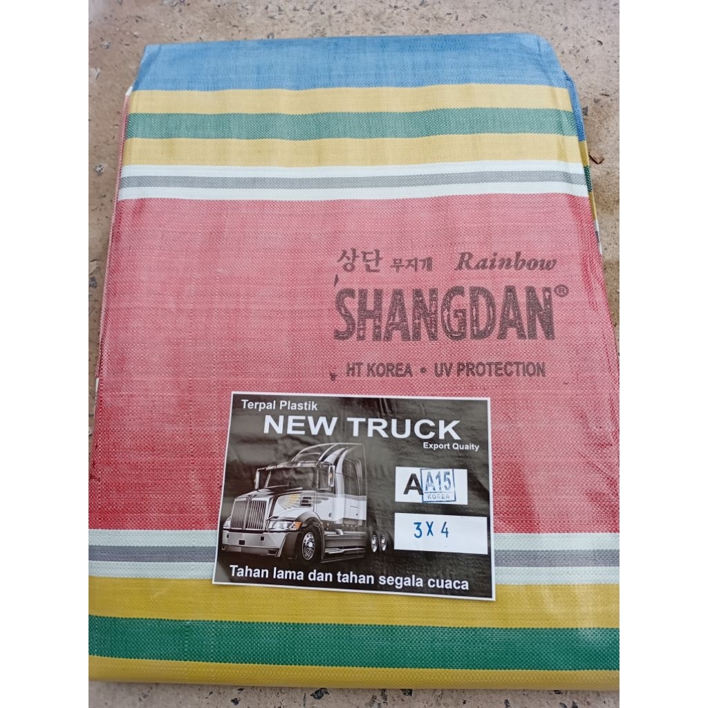 Terpal A15 pelangi korea 2x3 new truck shangdan asli murah kuat berkualitas