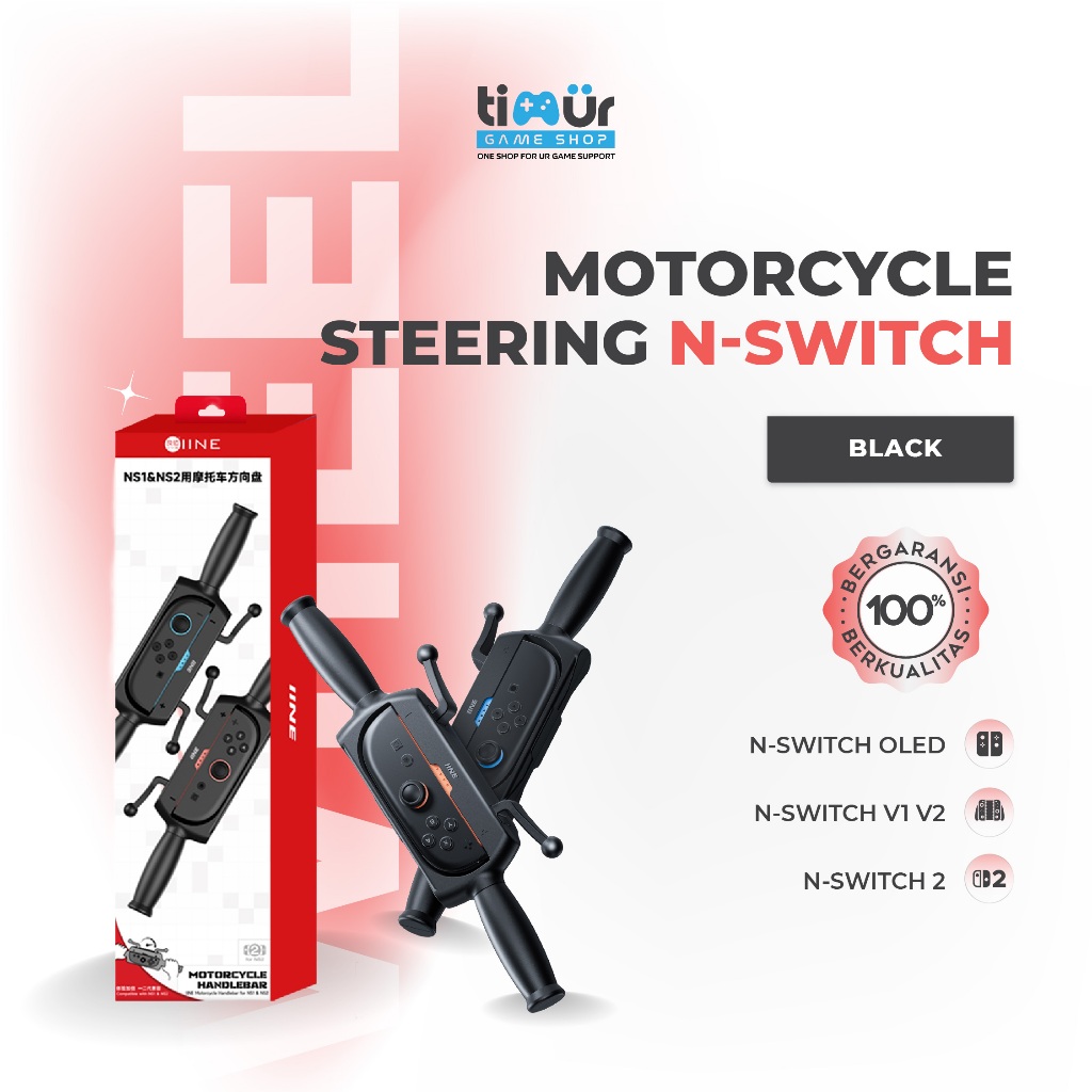 IINE Motion Control Gaming Motorcycle Steering Handlebar for Joy-Con Nintendo Switch V1 V2 OLED 2