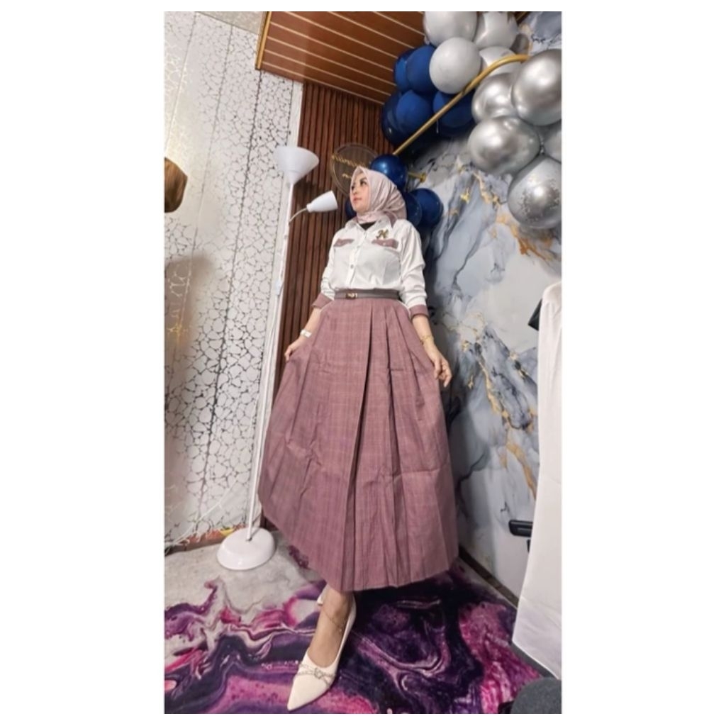 Set Mischa - Setelan Rok Houndstooth Mix Shakila - One Set Premium
 

