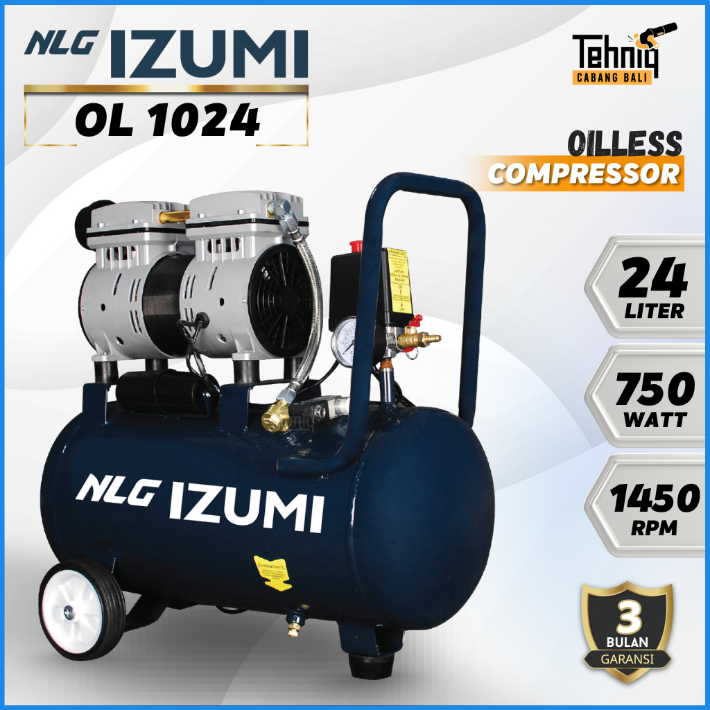 IZUMI OL 10-24 Oilless Air Compressor 1Hp, 24L