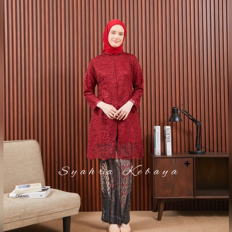 Stelan dan Atasan Kebaya Krah Tunik Brokat Wanita Terbaru Kebaya Tunik Wisuda tunik brokat elegan me