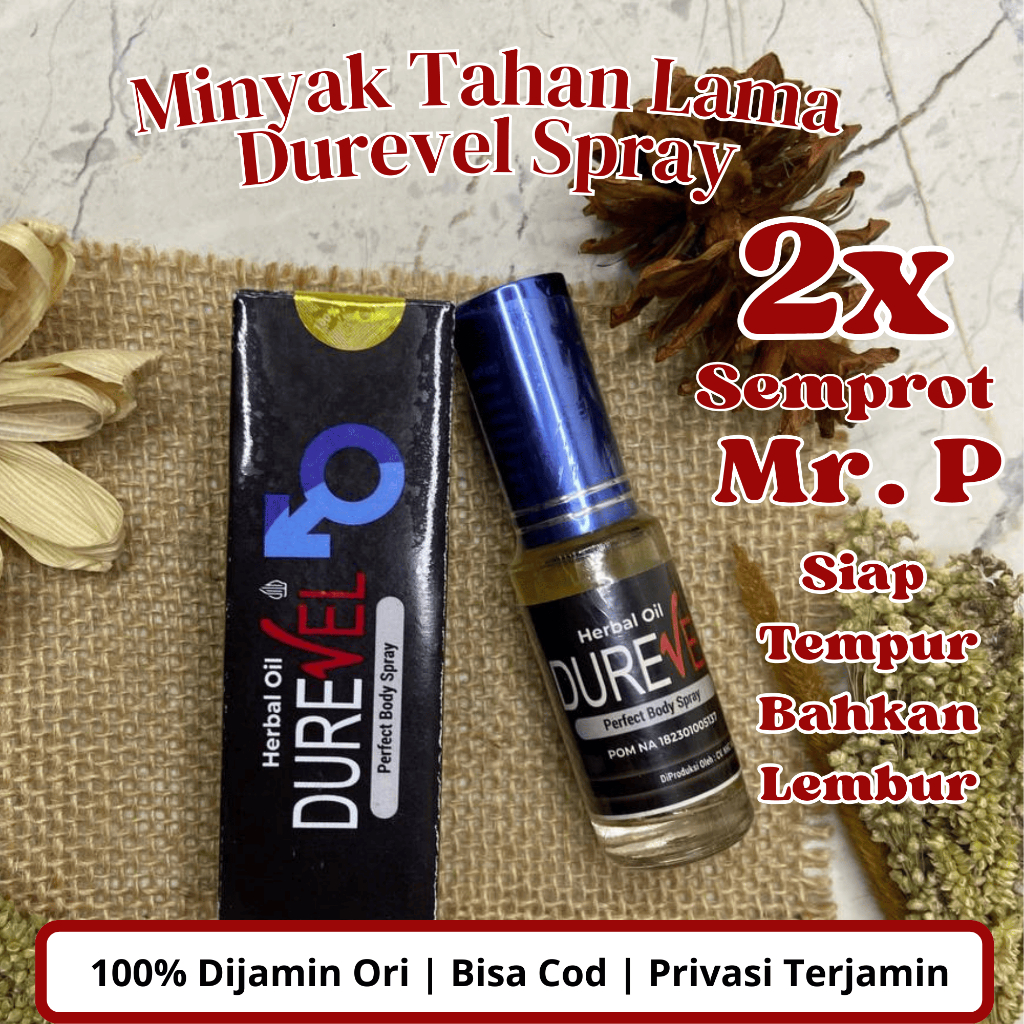 Durevel Spray Asli Original 100% 1 Botol Isi 15ml - Minyak Herbal  Tahan Lama BPOM Dijamin Ampuh