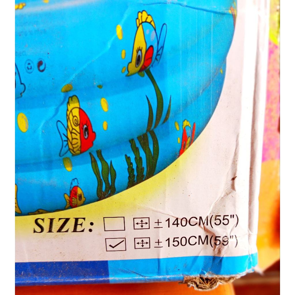 KOLAM ANAK PLASTIK 150CM JUMBO SWIMMING POOL KOLAM TIUP PRAKTIS MAINAN ANAK