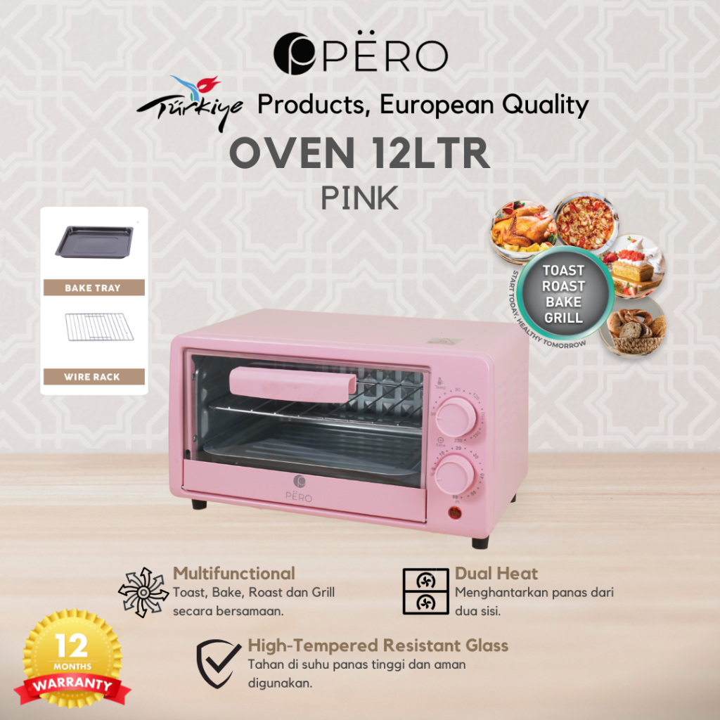[Promo Best Deal] Pero Basic Multifunction Oven 12LT Low Watt 800Watt / Oven Multifungsi Alat Pemang