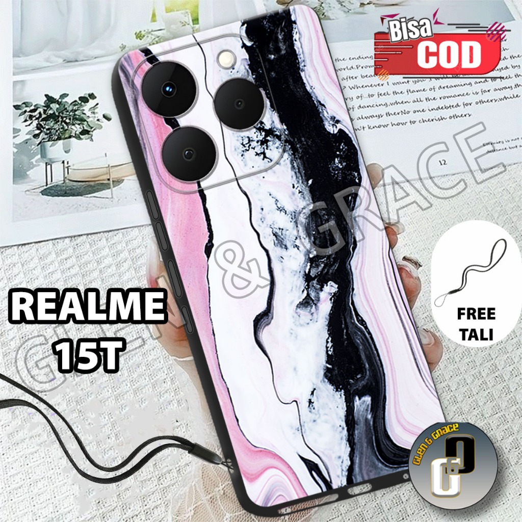 G32 - Softcase procamera realme 15t terbaru - case full karet pelindung camera - motif pastel - Soft