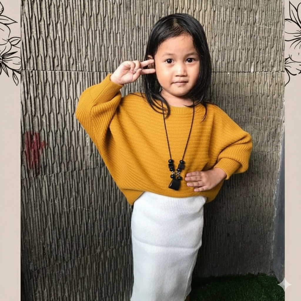 LASPERAL BLOUSE BATWING RAJUT ANAK PREMIUM / Batwing Rajut Anak Premium /Lasperal Blous Batwing Kids
