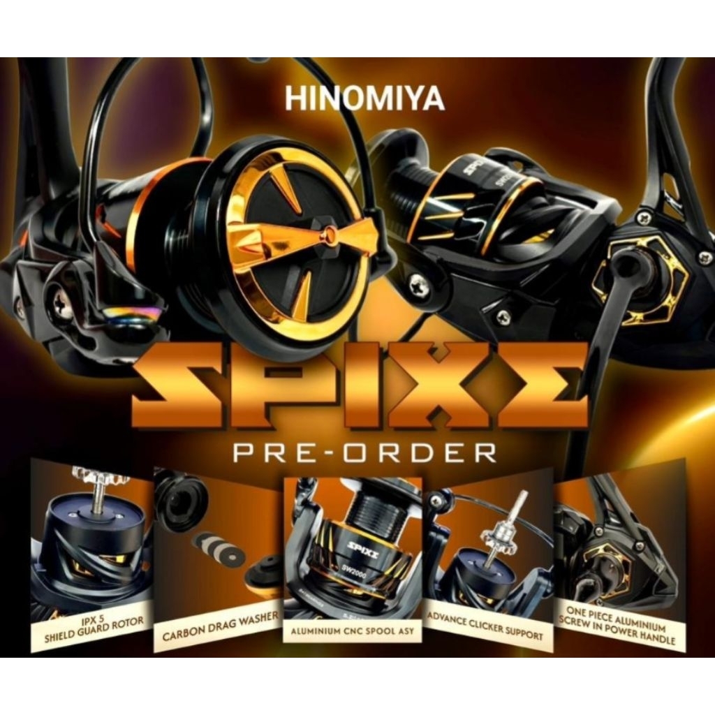 reel pancing hinomiya spixe sw power handle 2000 3000 4000 murah laris semarang